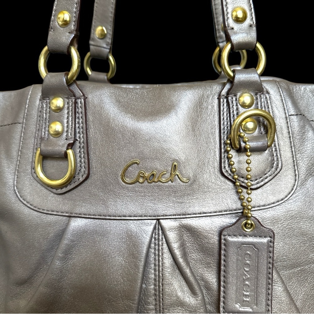 Coach Ashley Steel Leather Carryall Bag - Picture 5 of 10